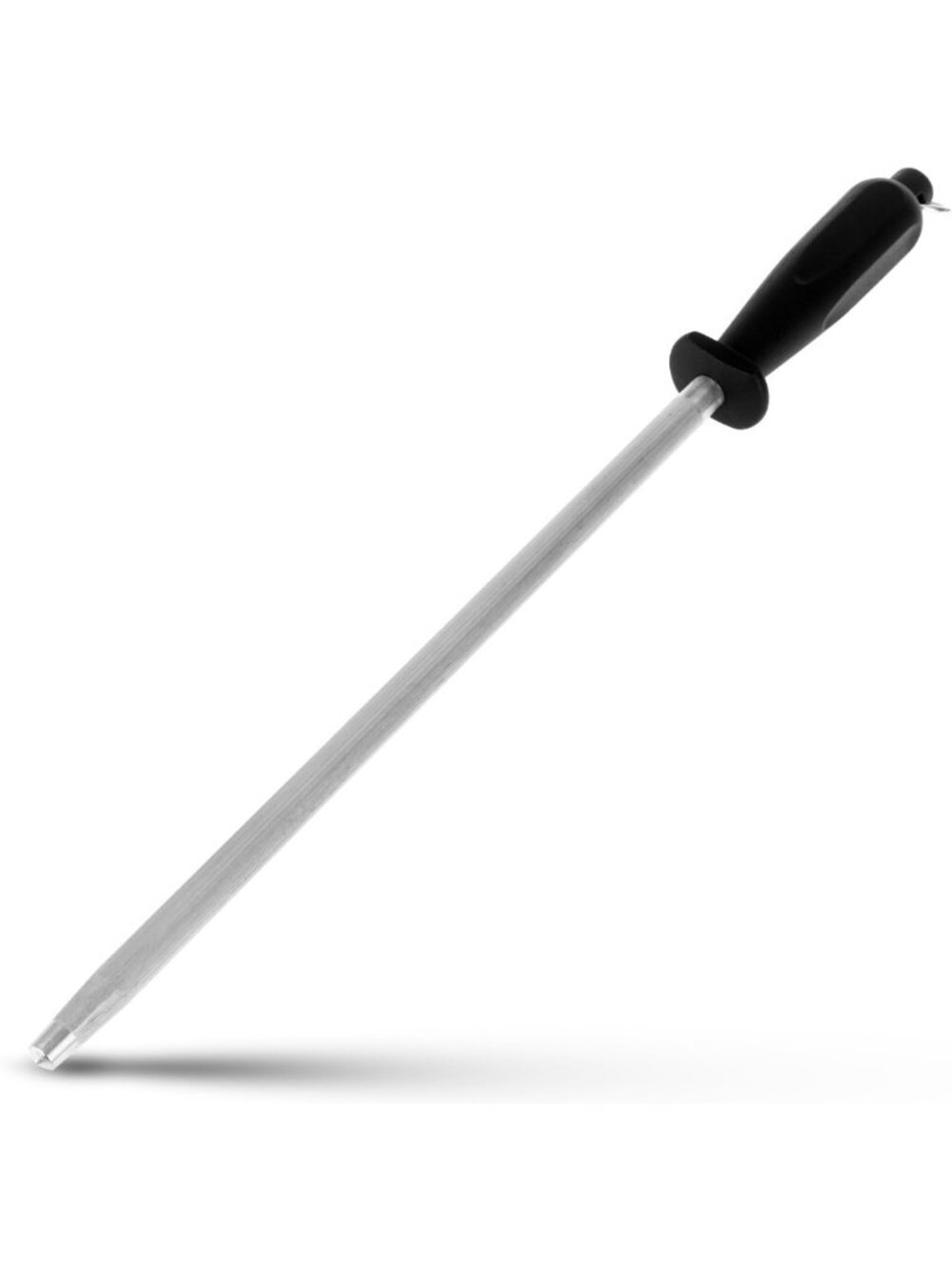 12-Inch Knife Sharpening Rod - Fine Carbon Steel, Ergonomic Black Handle